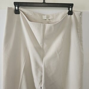 Talbots Petites Size 14P Heritage Beige Womens Zippered Pleated Lined Dress Pant